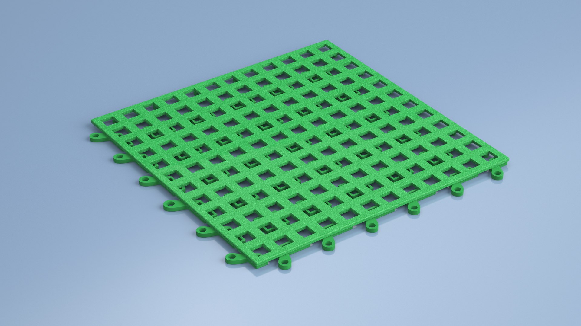 3D Model Plastic Floor Mat Piece Green - TurboSquid 2234506