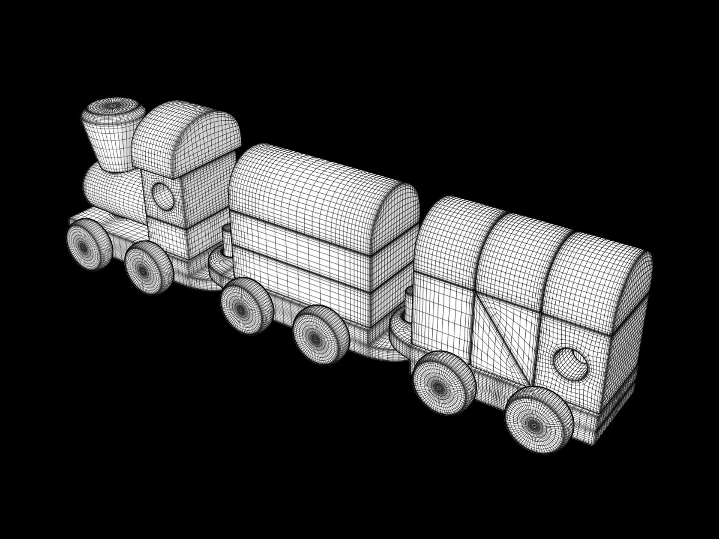 Wooden Train Toy PBR Version Model - TurboSquid 2210576