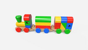 Wooden Train Toy PBR Version model