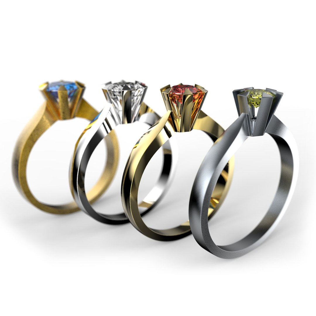 Set Solitaire Ring Obj