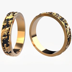 Wedding ring Golden Ratio R18 3D print model 3D model