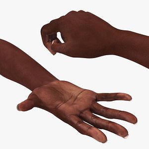 african female hands short 3D model