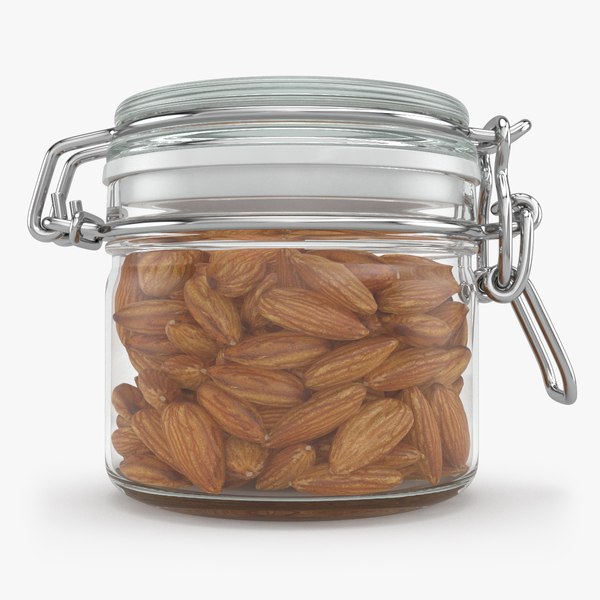 Almonds in a Glass Jar 3D model