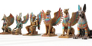 Ancient egyptian sculptures 3D