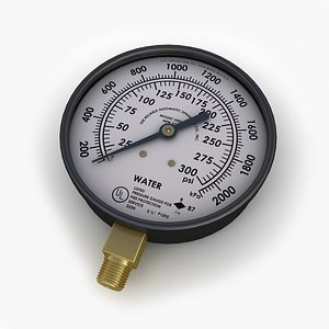 3d model water pressure gauge