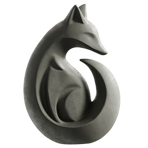 3D Abstract Fox Stone Sculpture
