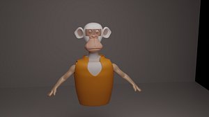 3D monkey nft model