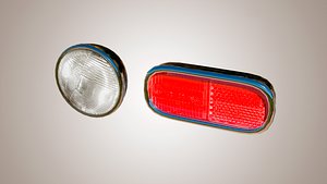 Car headlight and brake light 3D model