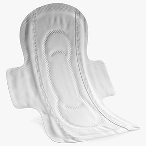 Curved Sanitary Napkin Pad with Wings