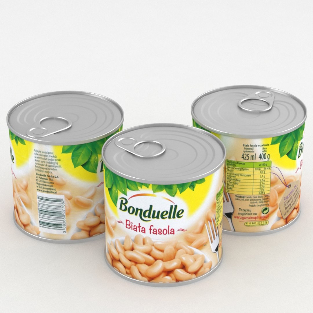 modelo 3d Bonduelle White Kidney Bean 425ml Lata TurboSquid 1231989