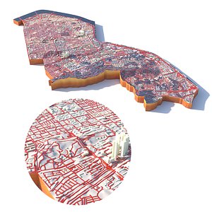 Gangnam District Terrain City 3D model