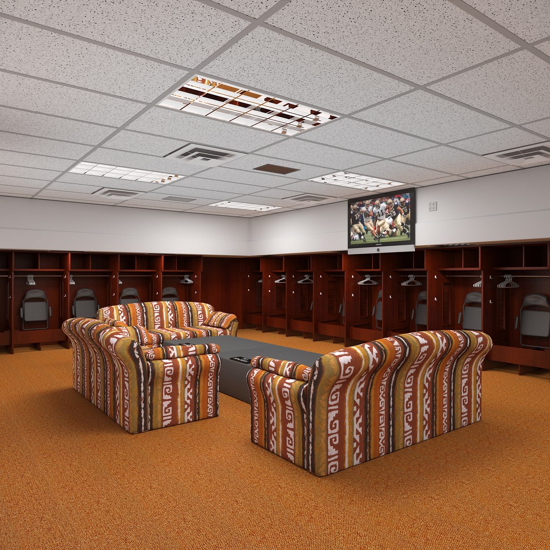 Baseball Locker Room 3D model preview