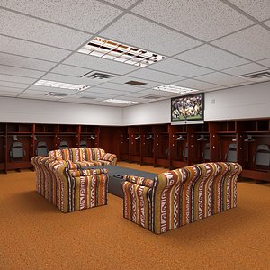 baseball locker room 3D model
