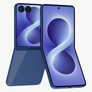 Samsung Galaxy Z Flip 8 Blue 3D model