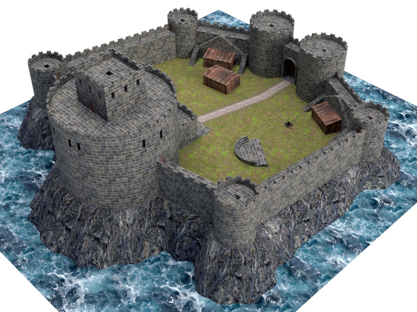 3D Castle Architecture Model - TurboSquid 1595473