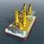 barge cranes 3d 3ds