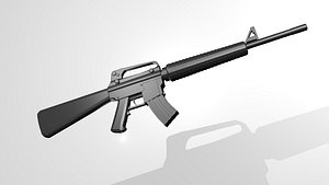 Low Poly AR-15blend 3D