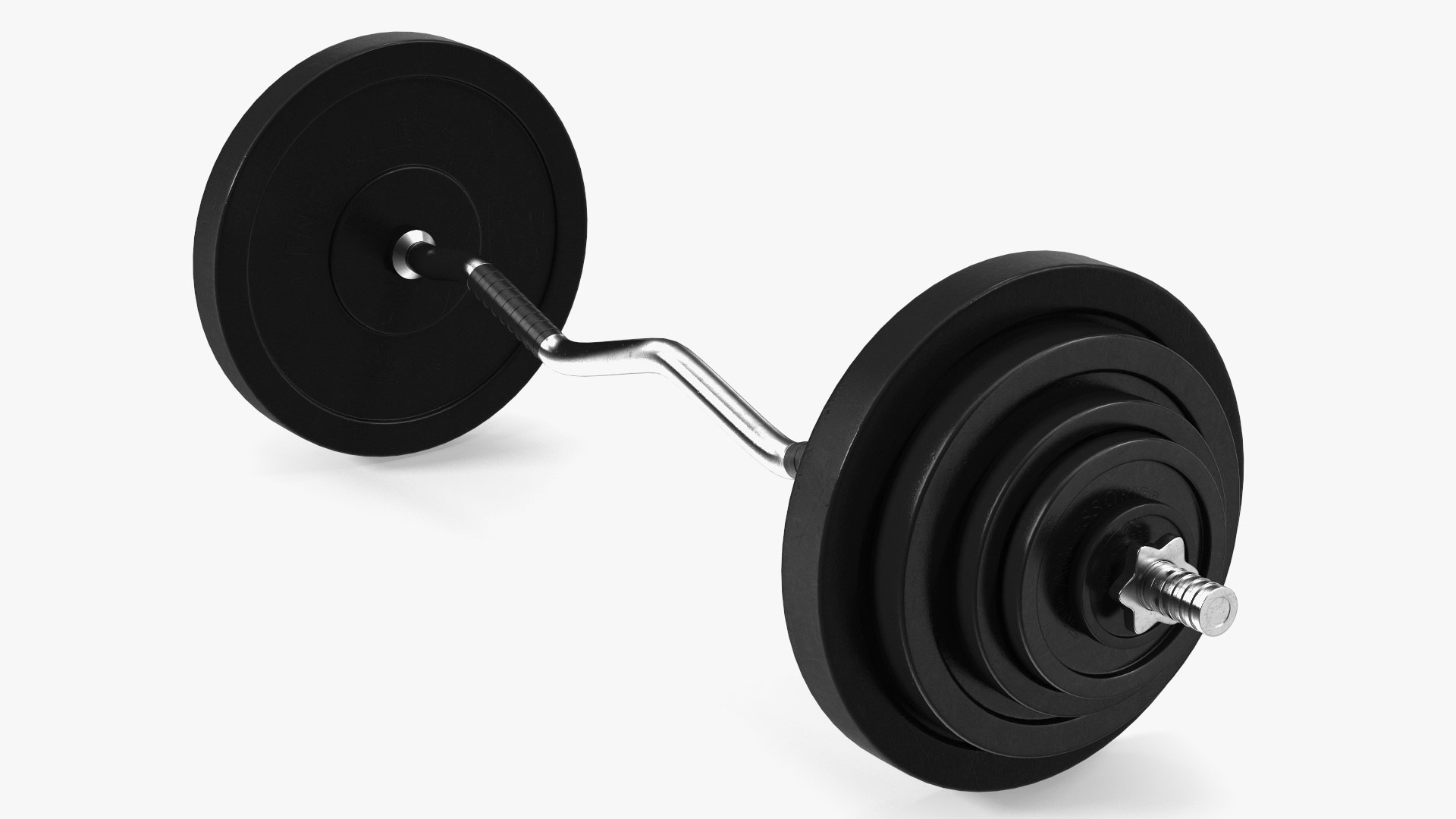 Curved Barbell Weightlifting Equipment 3D model preview