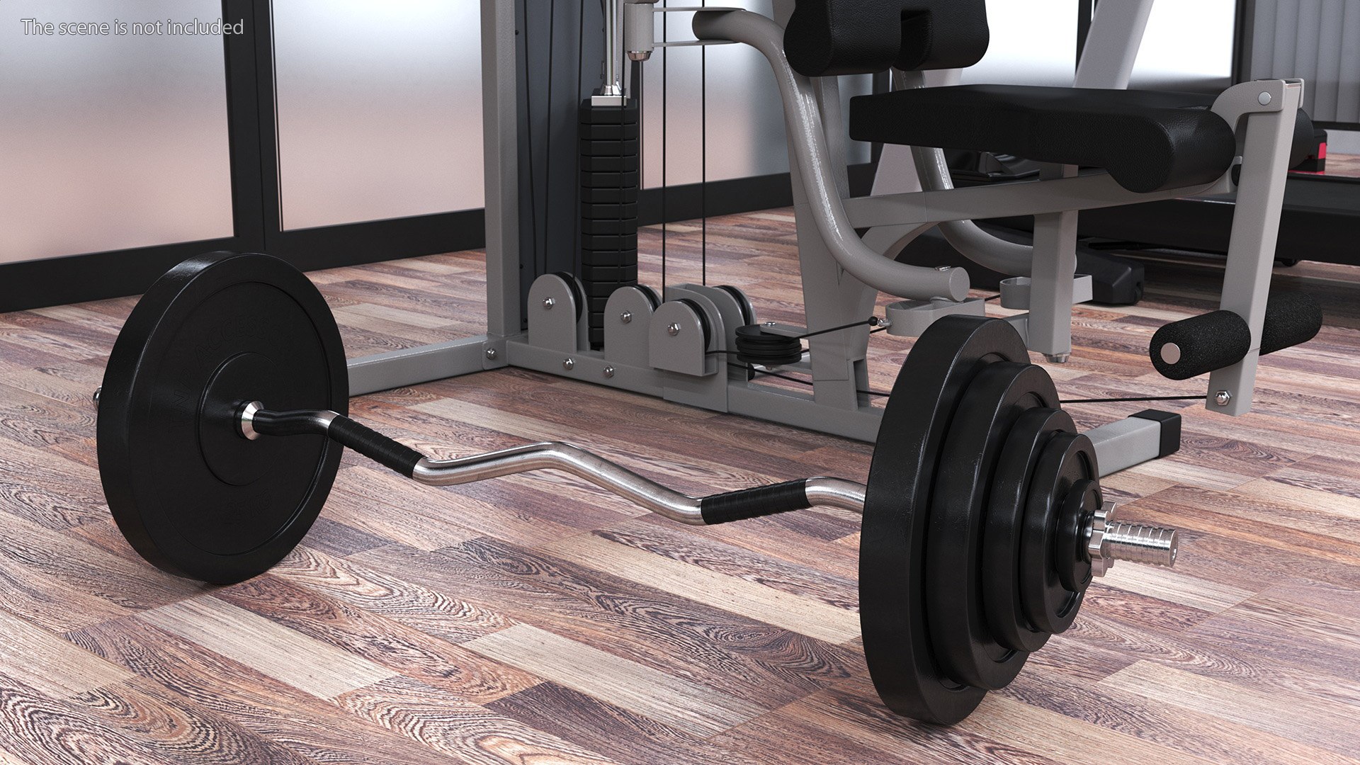 Curved Barbell Weightlifting Equipment 3D - TurboSquid 2271127