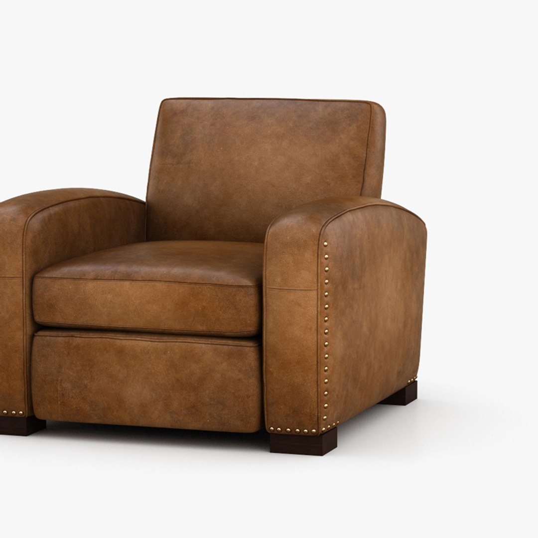 Restoration Hardware Library leather chair 3D model TurboSquid 1765677