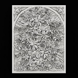 3d panel flower model