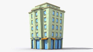 3D Cartoon Building x4