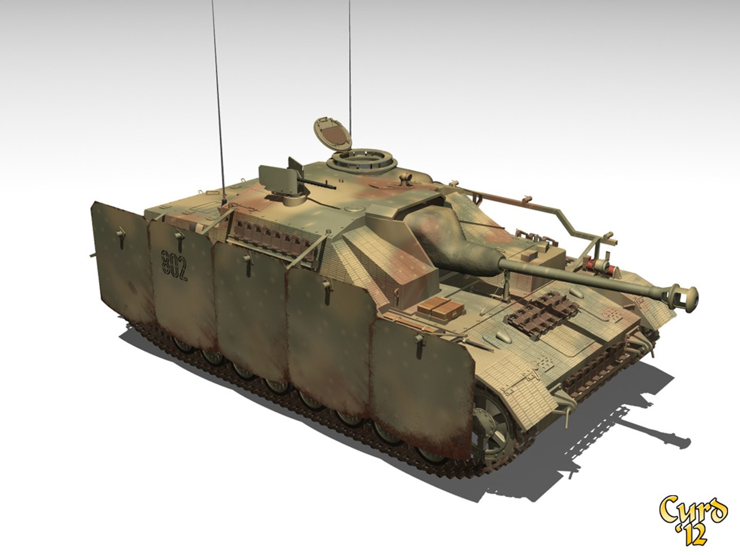 3d Stug Iv Gun Model