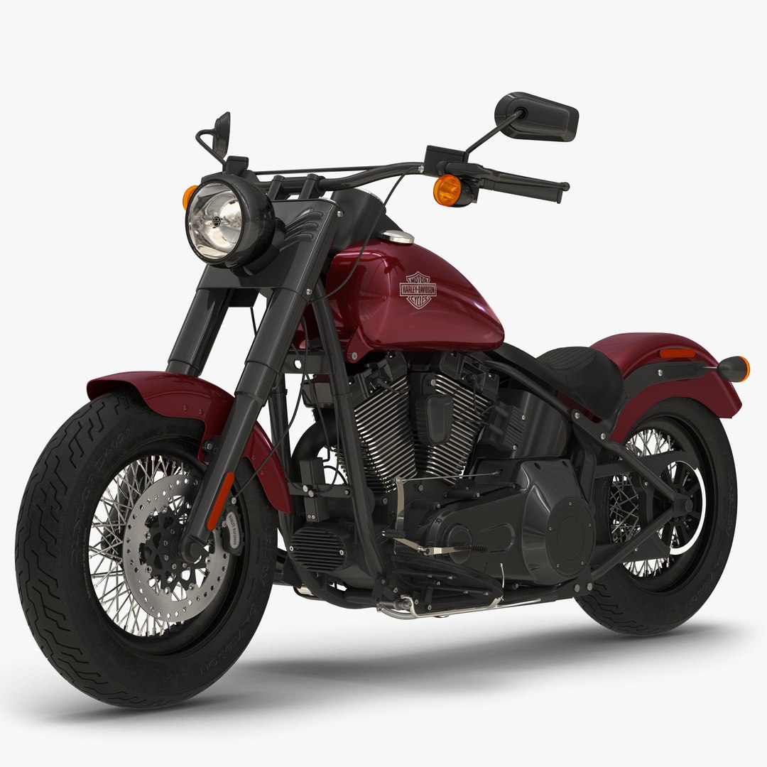 Harley Davidson Softail Slim 2016 Red 3D model preview