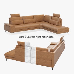 Diana 2 Leather right honey Sofa