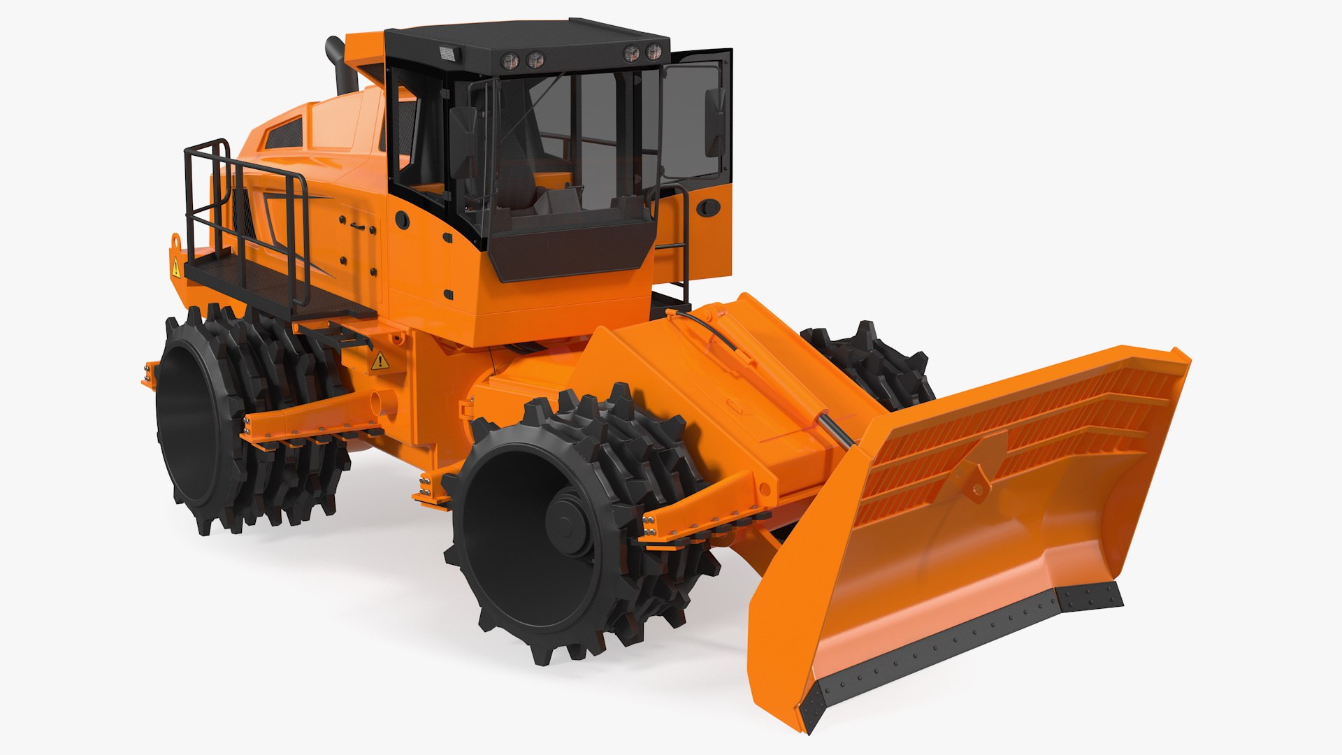 Landfill Waste Compactor Rigged 3D model preview