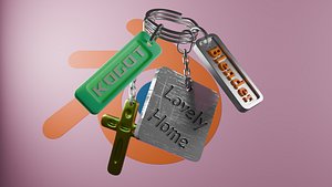 3D model Stylized Metal Keychains - Game Ready Low Poly Model