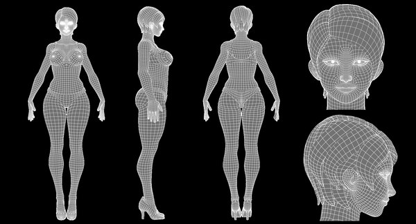 Female stylistic base body character 3D model - TurboSquid 1217382