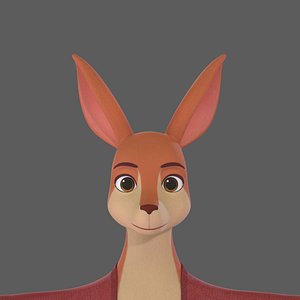 3D cartoon kangaroo model