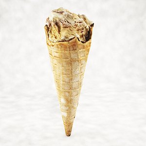 3d crunched ice cream