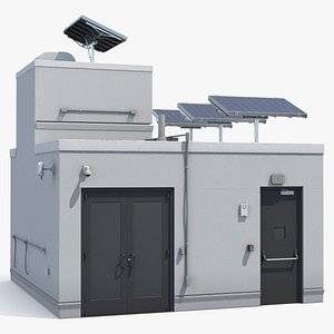 Solar Tracking Panel Array on Industrial Roof Unit