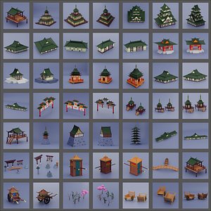 3D Pack low poly chinese