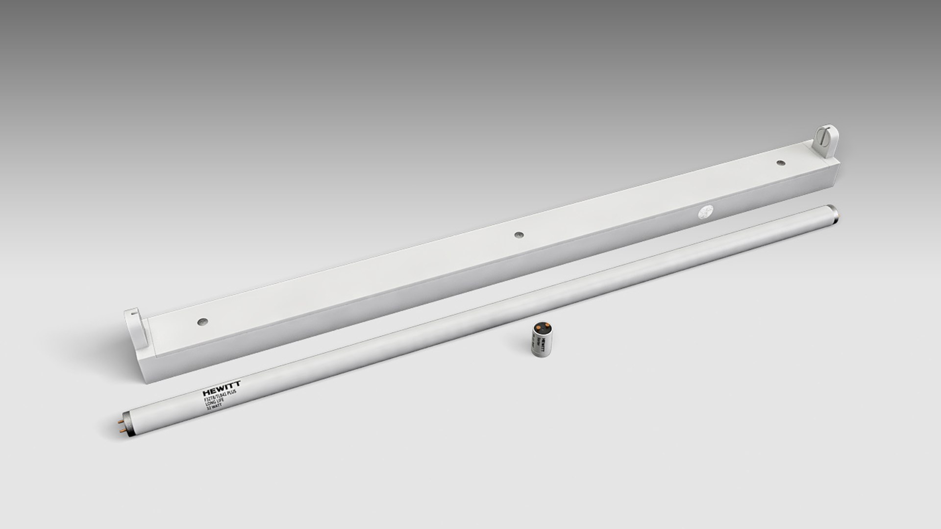 Single Fluorescent Fixture 3D - TurboSquid 1541523