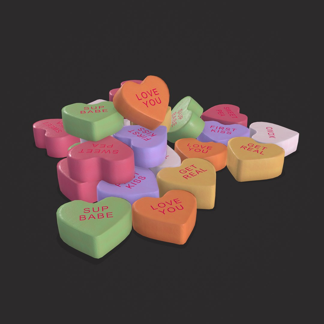 3d Valentines Be Mine Hearts Turbosquid 1842726