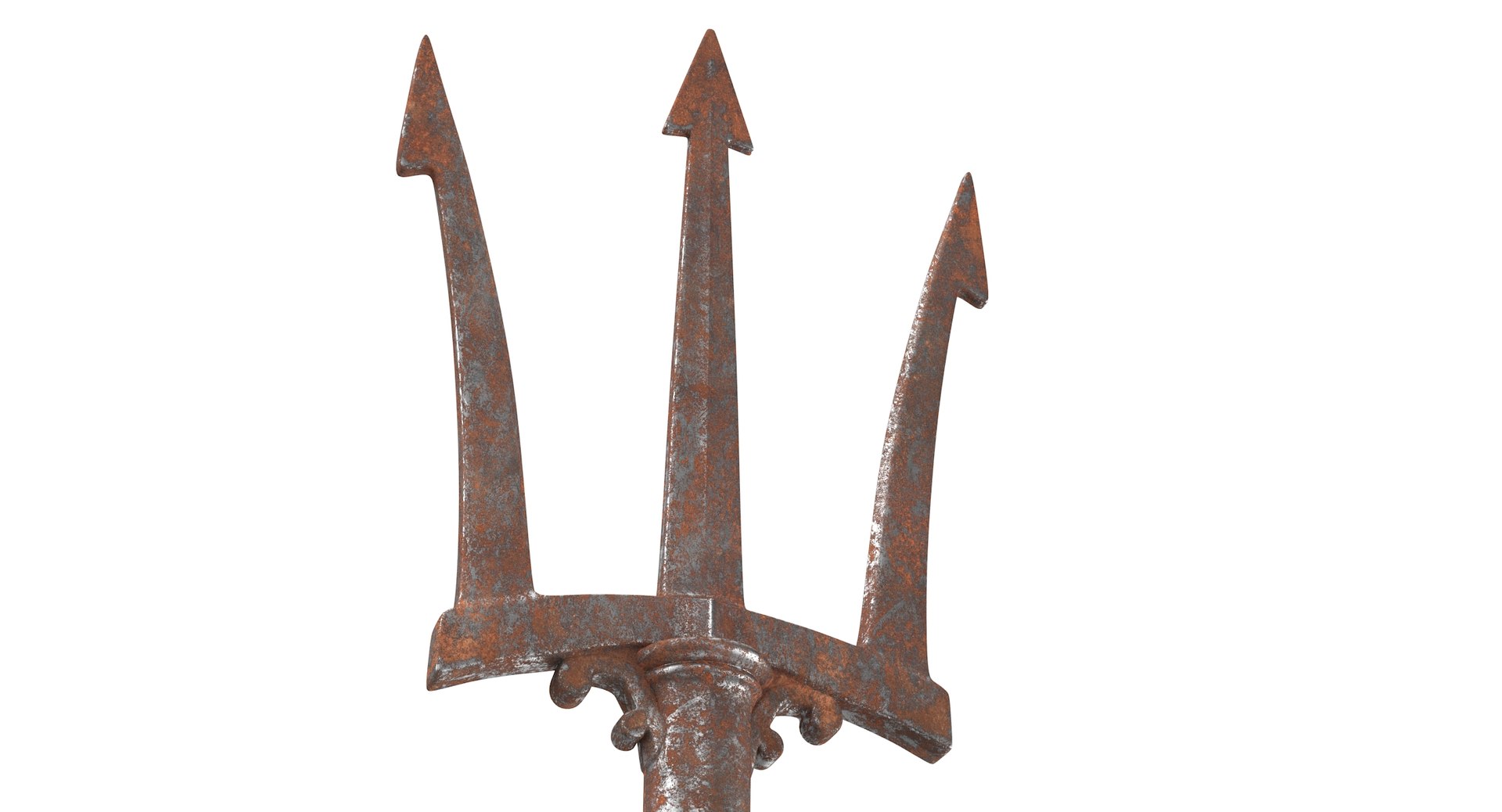 3d Aged Ruined Trident Model