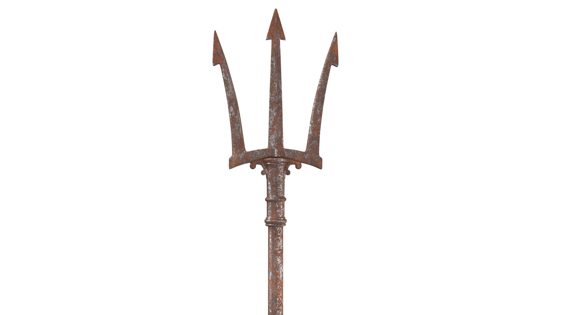 3d Aged Ruined Trident Model