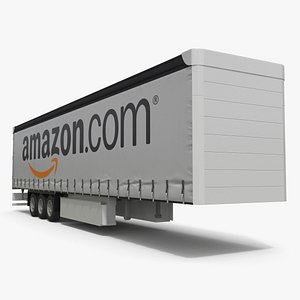 Amazon Logistics Curtain Trailer White