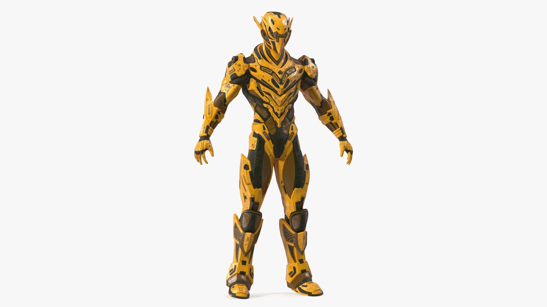 3D Sci-Fi Combat Robot Yellow TurboSquid 2269873