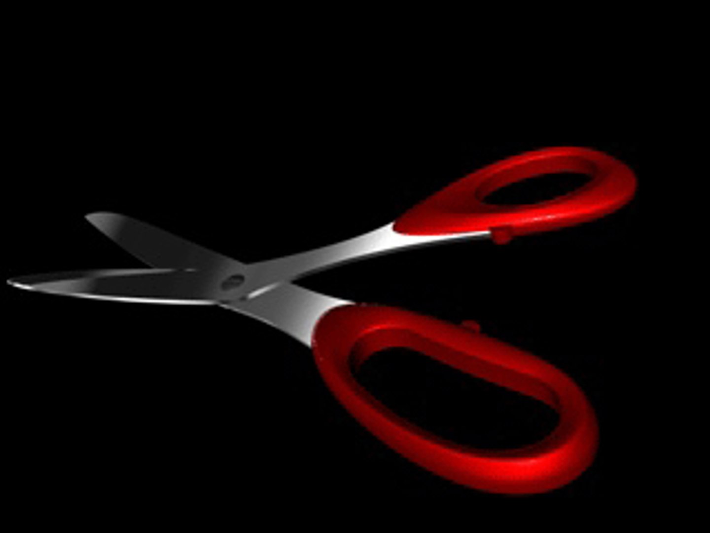 scissors red handle 3d dxf