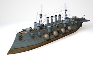 3D 3D steampunk flying cruiser UVmaps