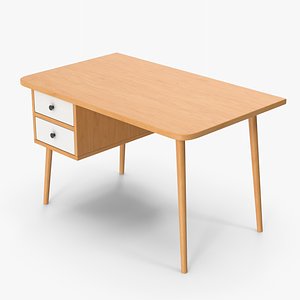 3D model Wooden Home Office Desk