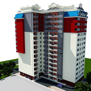 residential building city 3d obj