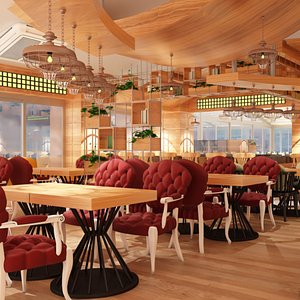 cafe interior 3d model