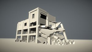destroyed building 3D model