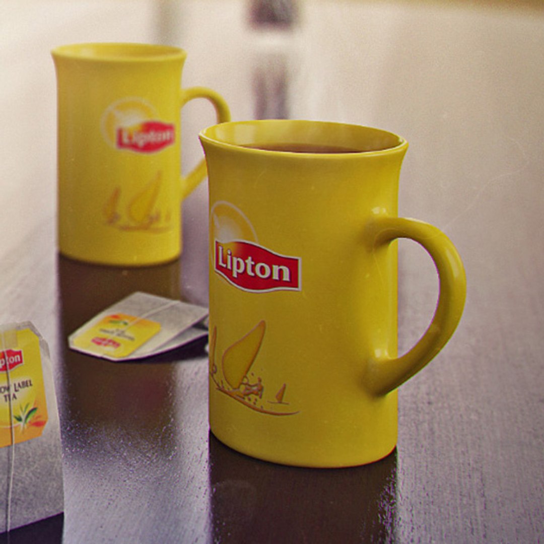 3d Model Of Lipton Yellow Label Tea