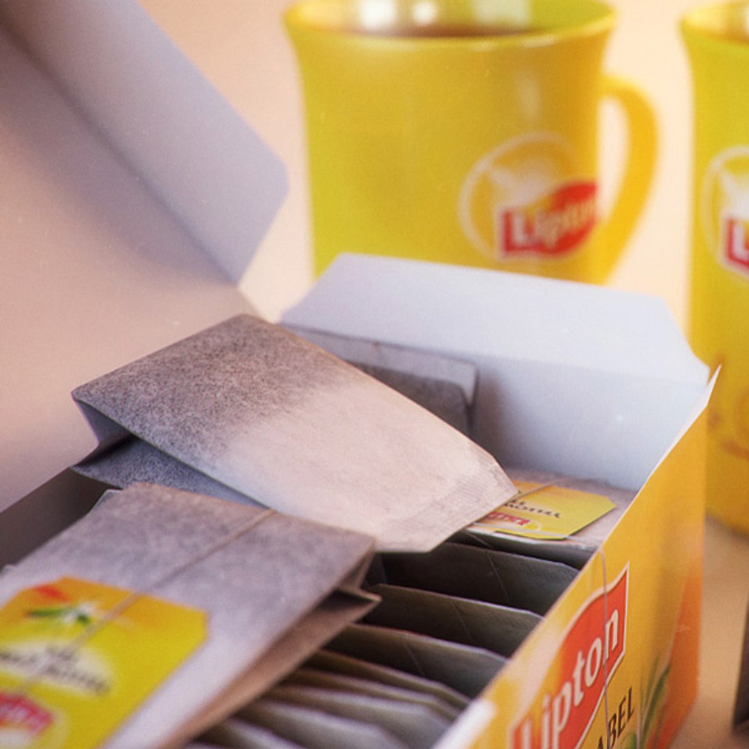 3d Model Of Lipton Yellow Label Tea
